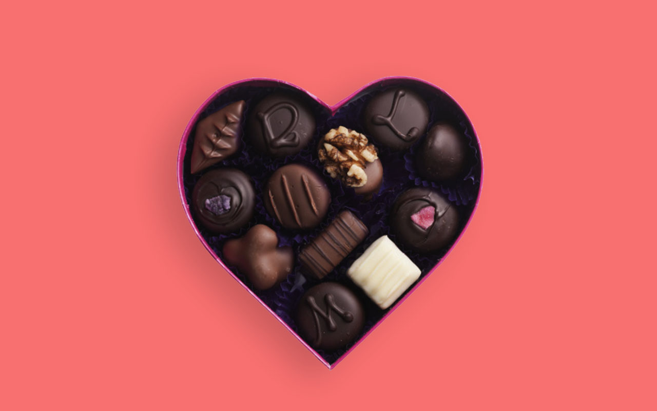 heart shaped chocolate box